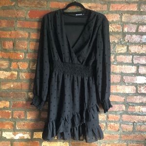 PrettyLittleThing Black Polka Dot Dress